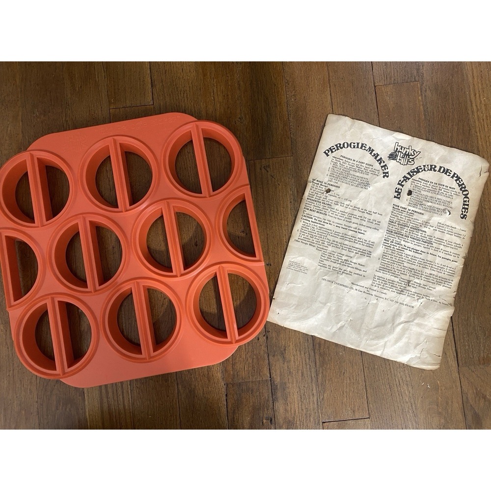 Vintage Hunky Bill's Big Perogie Maker Mold Press 1983 - Orange